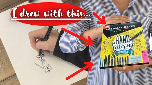 Drawing with a hand lettering set + review