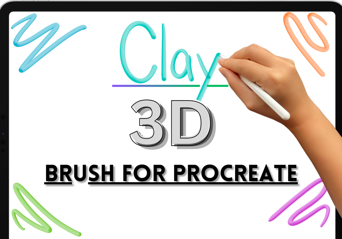 3D Brush For Procreate - Clay