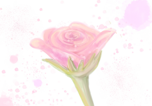 Watercolor rose painting in procreate